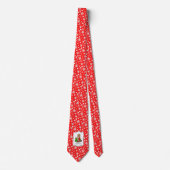 Vrolijk kerstfeest 2 Goldendoedel (gouden rood) Stropdas (Voorkant)