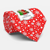 Vrolijk kerstfeest 2 Goldendoedel (gouden rood) Stropdas (Opgerold)