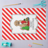 Vrolijk kerstfeest 2 Goldendoedel (gouden rood) Tissuepapier (Craft)