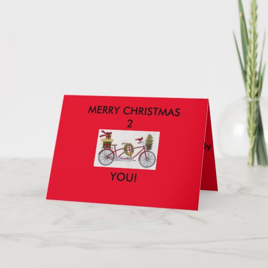 Vrolijk kerstfeest 2 jij fiets kerstkaart feestdagen kaart (Voorkant)