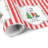 Vrolijk kerstfeest 2 Oude Engelse Sheepdog Grey 1 Cadeaupapier (Rol Hoek)