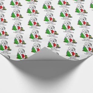 Vrolijk kerstfeest 2 Oude Engelse Sheepdog Grey 1 Cadeaupapier