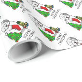 Vrolijk kerstfeest 2 Oude Engelse Sheepdog Grey 1 Cadeaupapier (Rol Hoek)