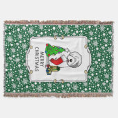 Vrolijk kerstfeest 2 Oude Engelse Sheepdog Grey 1 Deken (Voorkant)