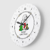 Vrolijk kerstfeest 2 Oude Engelse Sheepdog Grey 1 Grote Klok (Hoek)