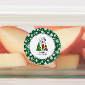 Vrolijk kerstfeest 2 Oude Engelse Sheepdog Grey 1 Labels (Aangebracht)