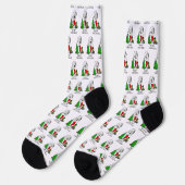 Vrolijk kerstfeest 2 Oude Engelse Sheepdog Grey 1 Sokken (Links)