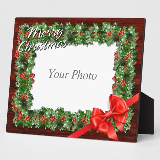 Vrolijk Kerstfeest 2 Plaque Fotoplaat (Zijkant)