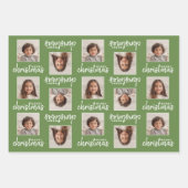 Vrolijk Kerstfeest - 2 Vierkante Foto's - 3 kleure Inpakpapier Vel (Voorkant)