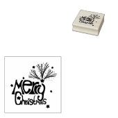 Vrolijk kerstfeest, 2x2 Wooden Stamper Rubberstempel (Gestempeld)