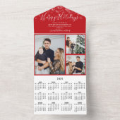 Vrolijk Kerstfeest 3 Foto 2024 Kalender Kaart (Binnen)