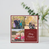 Vrolijk kerstfeest 3 Foto collage Festive Feestdagenkaart (Staand voorkant)