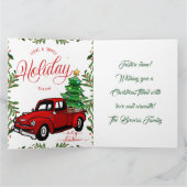 Vrolijk Kerstfeest 3 Foto Collage Groene Vakantie Kaart (Binnen)