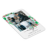 Vrolijk kerstfeest 3 Foto Collage Wreath Holiday Magneet (Rechterzijde)