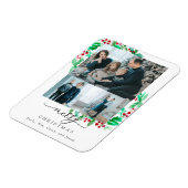 Vrolijk kerstfeest 3 Foto Collage Wreath Holiday Magneet (Linkerzijde)