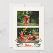 Vrolijk Kerstfeest 3 Foto Coquette Botanische Bloe Feestdagenkaart (Achterkant)