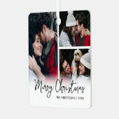 Vrolijk Kerstfeest 3 Foto Keepsake Metalen Ornament (Voorkant links)