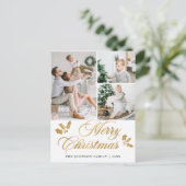 Vrolijk kerstfeest 3 FOTO Prettige feestdagen Gree Briefkaart (Staand voorkant)