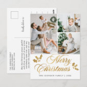 Vrolijk kerstfeest 3 FOTO Prettige feestdagen Gree Briefkaart (Voorkant / Achterkant)