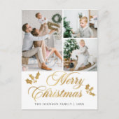 Vrolijk kerstfeest 3 FOTO Prettige feestdagen Gree Briefkaart (Voorkant)