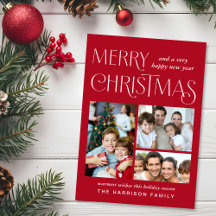 Vrolijk Kerstfeest 3 Foto Rood