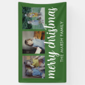 Vrolijk kerstfeest 3 foto's - Kan groen veranderen Spandoek (Verticaal)