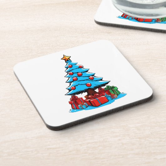 Vrolijk Kerstfeest 3D Bier Onderzetter (Linkerzijde)