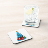 Vrolijk Kerstfeest 3D Bier Onderzetter (Rechterzijde)