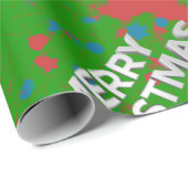 Vrolijk kerstfeest 3D tekst Cadeaupapier (Rol Hoek)