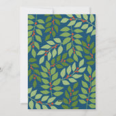 Vrolijk Kerstfeest 4 Foto - Blauw Botanisch Feestdagenkaart (Achterkant)