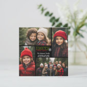 Vrolijk kerstfeest 4 Foto Collage - brief aan acht Feestdagenkaart (Staand voorkant)