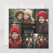 Vrolijk kerstfeest 4 Foto Collage - brief aan acht Feestdagenkaart (Voorkant)