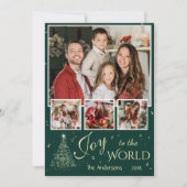 Vrolijk kerstfeest 4 foto collage moppige Kerstmis Feestdagenkaart (Voorkant)