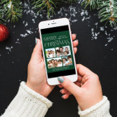 Vrolijk Kerstfeest 4 Foto Groen Feestdagen Kaart