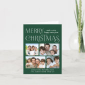 Vrolijk Kerstfeest 4 Foto Groen Feestdagen Kaart (Voorkant)