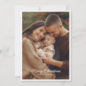 Vrolijk kerstfeest 4-foto persoonlijk bericht feestdagenkaart (Voorkant)