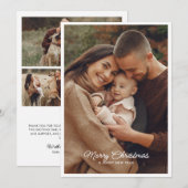 Vrolijk kerstfeest 4-foto persoonlijk bericht feestdagenkaart (Voorkant / Achterkant)