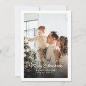 Vrolijk kerstfeest 4-foto persoonlijk bericht feestdagenkaart (Voorkant)