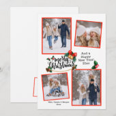 Vrolijk Kerstfeest 4 Foto Vakantie Kaart (Voorkant / Achterkant)