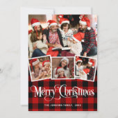 Vrolijk kerstfeest 4 PHOTO Greeting Holiday Kaart (Voorkant)