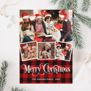 Vrolijk kerstfeest 4 PHOTO Greeting Holiday Kaart