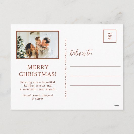 Vrolijk kerstfeest 5 foto feestdagenkaart (Achterkant)