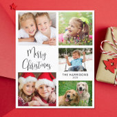 Vrolijk kerstfeest 5 foto vakantie Kaart