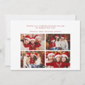 Vrolijk Kerstfeest 5 fotocollage marineblauw Feestdagenkaart (Achterkant)