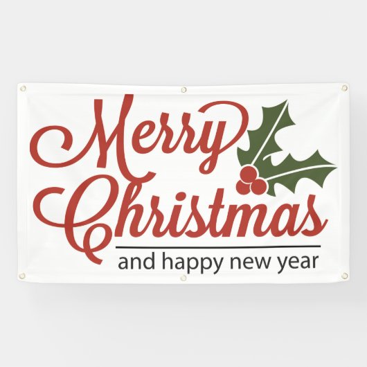 Vrolijk kerstfeest 5 spandoek (Horizontaal)