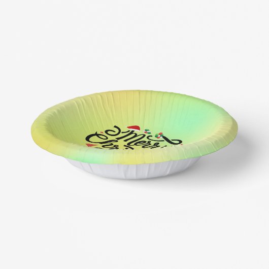 Vrolijk kerstfeest-61039 papieren kommen (Gebogen)