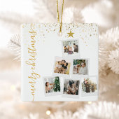 Vrolijk Kerstfeest 6 Foto Collage Tree Keramisch Ornament