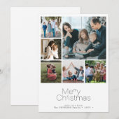 Vrolijk kerstfeest 6 fotocollage modern feestdagenkaart (Voorkant / Achterkant)