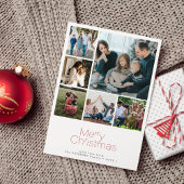 Vrolijk kerstfeest 6 fotocollage modern feestdagenkaart