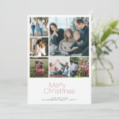 Vrolijk kerstfeest 6 fotocollage modern feestdagenkaart (Staand voorkant)